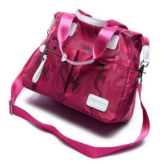 Women Nylon Camouflage Tote Handbags Front Pockets Shoulder Bags Crossbody Bags
