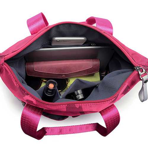 Women Nylon Camouflage Tote Handbags Front Pockets Shoulder Bags Crossbody Bags