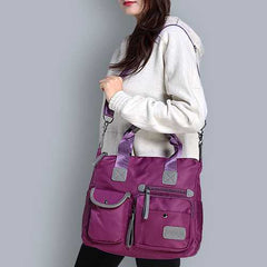 Women Nylon Waterproof  Large Capacity Multi Pocket Multifunction Handbag