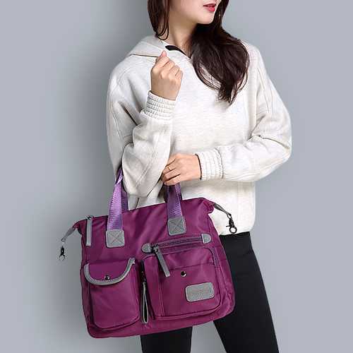 Women Nylon Waterproof  Large Capacity Multi Pocket Multifunction Handbag