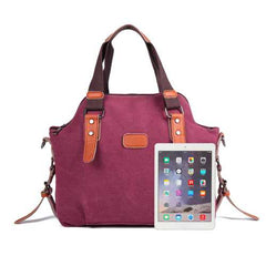 Women Canvas Casual Vintage Large Capacity Canvas Handbag Shoulder Bag Crossbody Bags