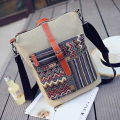 Women Canvas Multifunction Vintage Large Capacity  Shoulder Bag Crossboby Bag Backpack