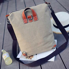 Women Canvas Multifunction Vintage Large Capacity  Shoulder Bag Crossboby Bag Backpack