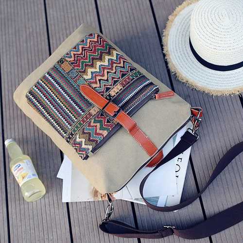 Women Canvas Multifunction Vintage Large Capacity  Shoulder Bag Crossboby Bag Backpack