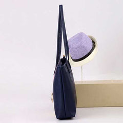 Women PU Leather  Large Capacity Color Block Handbag Shoulder Bag