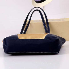 Women PU Leather  Large Capacity Color Block Handbag Shoulder Bag