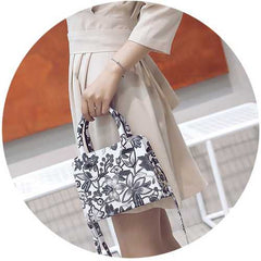 Women PU Leather Floral Casual Fashion Vintage Handbag Shoulder Bag Crossbody Bag