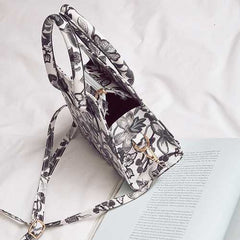 Women PU Leather Floral Casual Fashion Vintage Handbag Shoulder Bag Crossbody Bag