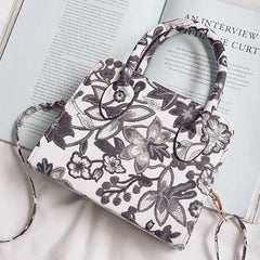 Women PU Leather Floral Casual Fashion Vintage Handbag Shoulder Bag Crossbody Bag