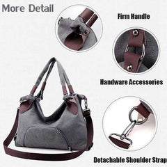 Women Canvas Durable Tote Casual Functional Handbag Shoulder Bag Crossbody Bag