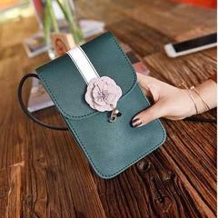 Women Quality PU Leather Retro Floral Mini Phone Bag Crossbody Bag