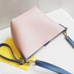 Women PU Leather Casual Daily Color Block Handbag Crossbody Bag
