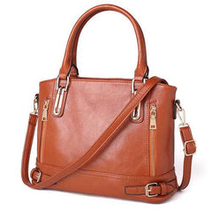 Women PU leather Multi Pocket Casual Vintage Handbag Shoulder Bag