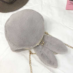 Cute Rabbit Plush Creative Shoulder Bag Phone Bag Chain Shell Crossbody Bags
