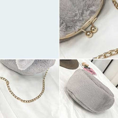 Cute Rabbit Plush Creative Shoulder Bag Phone Bag Chain Shell Crossbody Bags