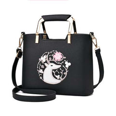 Women Casual Embroidery Tote Daily Shopping Shoulder Bag Handbag