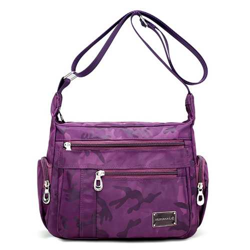 Women Nylon Multi Pocket  Shoulder Bag Crossbody Bag