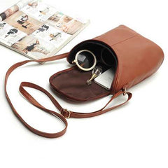 Women PU Leather Casual Bucket Bag Crossbody Bag
