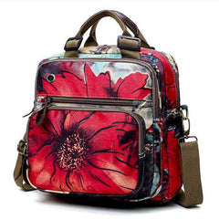 National Style Outdoor Flower Pattern Shoulder Bag Crossbody
