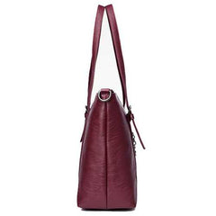 Large Capacity Women Pu Leather Handbag Set Casual Tote