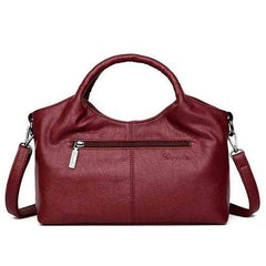 Women PU Soft Leather Handbags Stitching Solid Large Capacity Shoulder Bags