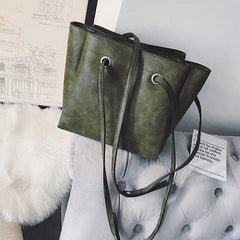 Women Soft PU Bucket Crossbody Bags Large Capacity Bags