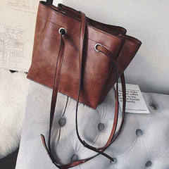 Women Soft PU Bucket Crossbody Bags Large Capacity Bags