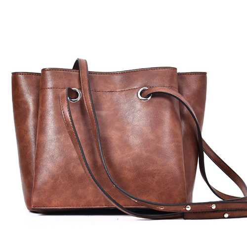 Women Soft PU Bucket Crossbody Bags Large Capacity Bags
