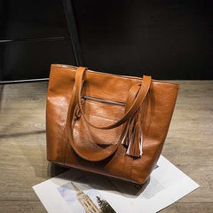 Women Vintage Tassel Handbag High Capacity Shoulder Bags