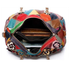 Women Elegant Flower Patchwork Crossbody Bag Handbag