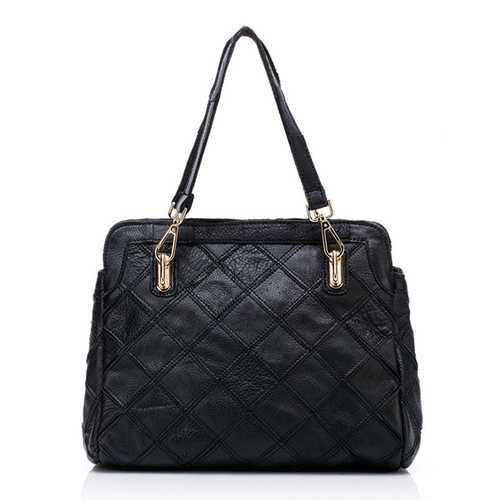 Women Patchwork Cowhide Colorful Handbag