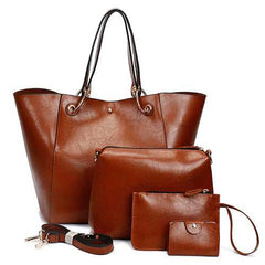 Women Vintage 4PCS Handbag Card Holder Clutch Bags