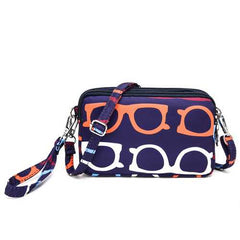 Women Nylon Colorful Multi-level Casual Wallet Shoulder Bag