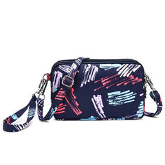 Women Nylon Colorful Multi-level Casual Wallet Shoulder Bag