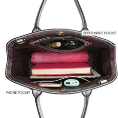 Kadell Metal Crocodile Large Capacity Pattern Handbag For Women