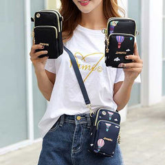 Women Nylon Mini Phone Bags Portable Leisure  Crossbody Bag