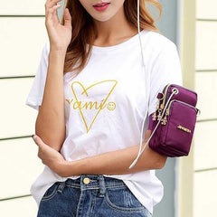 Women Nylon Mini Phone Bags Portable Leisure  Crossbody Bag