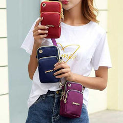 Women Nylon Mini Phone Bags Portable Leisure  Crossbody Bag