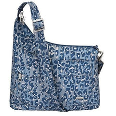 Travelon Anti-Theft Asymmetric RFID Crossbody, Blue Leopard