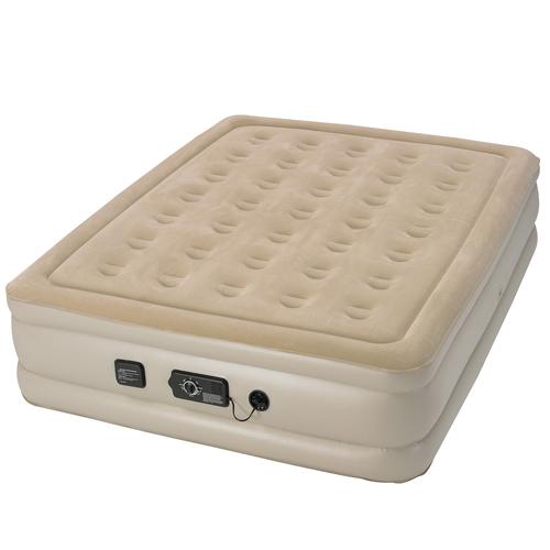 Insta-Bed Raised 18 Inch Queen Air Bed w NeverFlat pump