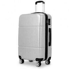 3 Pcs GLOBALWAY Luggage Set 20" 24" 28" Trolley Suitcase w/ TSA Lock-Silver Gray