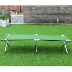 Outdoor Hiking Portable Aluminum Folding Camping Bed with Bag-Green