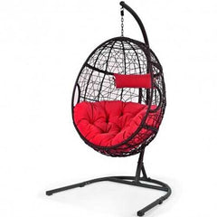 Hanging Cushioned Hammock Chair with Stand-Red
